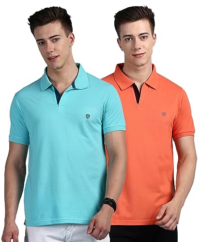 Image of Lux Cozi Mens Cotton Solid Relaxed Fit Polo Shirt