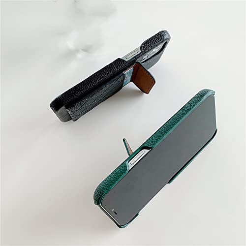 Étui en cuir PU de luxe BSAPP pour iPhone XS Max style élégant avec porte-carte kaki
