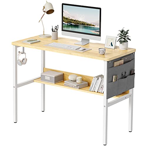 Cubicubi Escritorio, 96 X 40 Cm, Para Ordenador, Pequeño, Estable, Marrón Claro Cubicubi Escritorio, 96 X 40 Cm, Para Ordenador, Pequeño, Estable, Marrón Claro