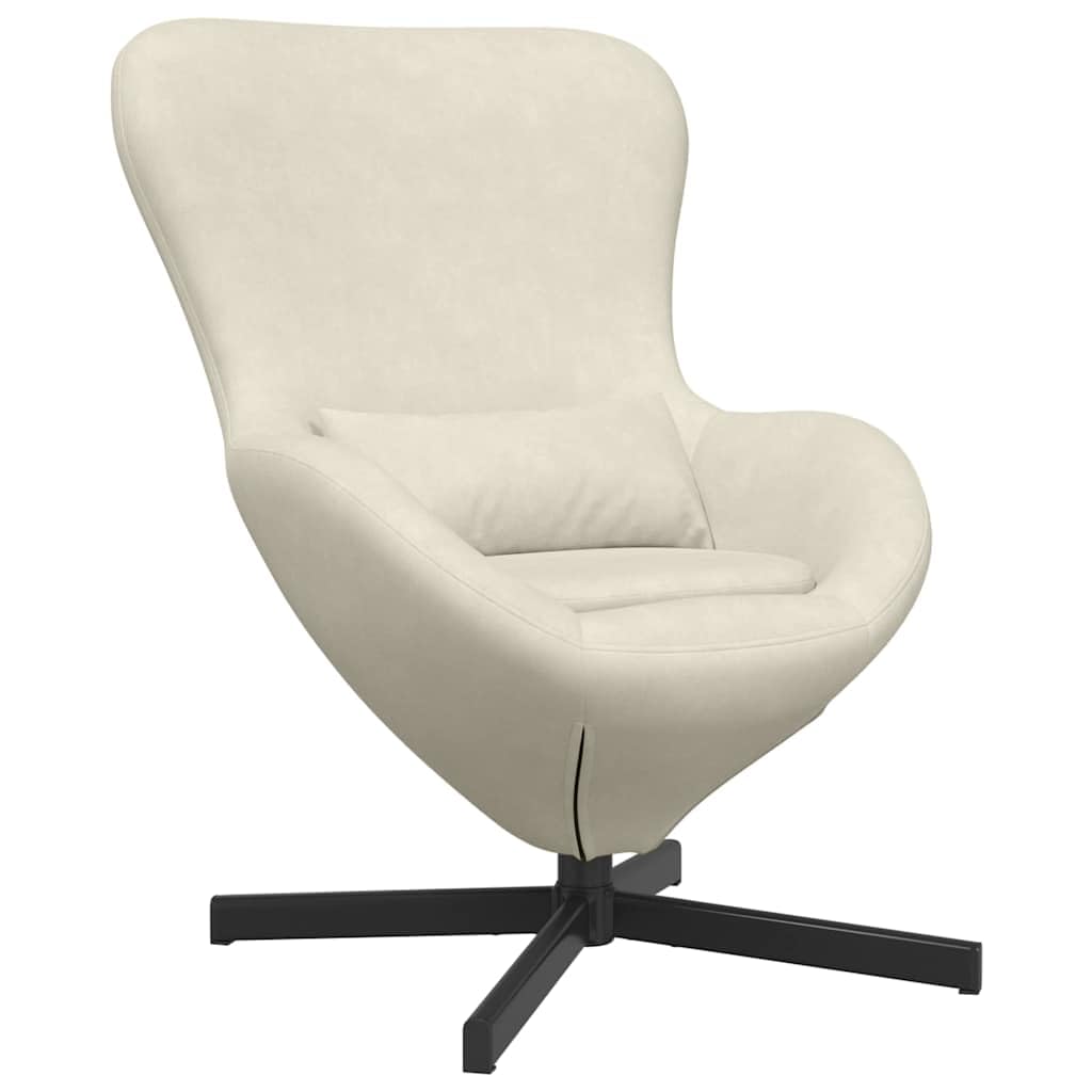 Poltrona per uovo, 63 x 73 x 90 cm, in velluto, girevole, moderna poltrona lounge per soggiorno, camera da letto, comoda poltrona da lettura, seduta interna
