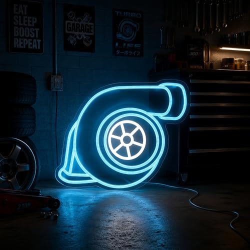 sijinna018 Letreiro De Neon Turbo Charger Com Luz Led Para Decoração Parede, Garagem, Oficina E Caverna Do Homem
