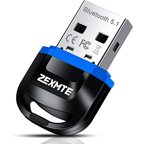 USB Bluetooth Adapter for PC - ZEXMTE Bluetooth Adapter 5.1 EDR,Bluetooth Dongle Receiver for PC Windows 11/10/8/7 - PC to Bluetooth Adapter - Bluetooth USB Adapter for Computer/Laptop