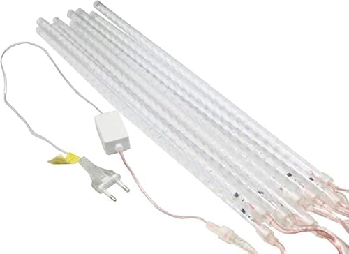 Cascata 8 Pisca Tubos Queda Pisca Pisca Chuva De Leds Bastão Chuva 50cm Branco Quente Bivolt