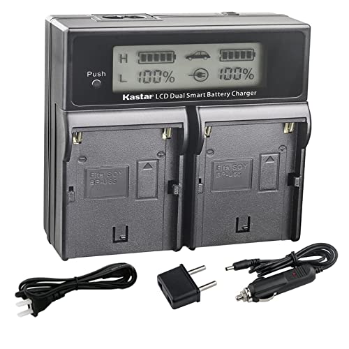 Kastar BP-U100 AC LCD Dual Fast Charger Compatible with Sony PXW-FS5 PXW-FS5K PXW-FS5M2 PXW-FS7 PXW-FS7K PXW-FS7M2 PXW-FS7M2K PXW-FX6 PXW-FX9 XDCAM PXW-FX9K PXW-X160 PXW-X180 Camera