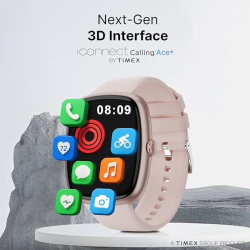 Image of TIMEX iConnect Calling Ace+ 1.83 inch(4.6 cm) 3D UI Display with Functional Crown and BT Calling Smartwatch for Unisex - TWIXW1501T