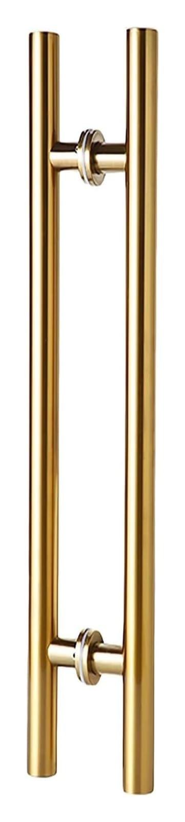 CWCQGH Push Pull Door Handle, Sliding Barn Door Handles, Gold Sliding Barn Door Side Mount Pull Handle, Contemporary Entry Door Handle Interior Exterior Door Pull Push,Gold-60cm Length|40cm CtoC