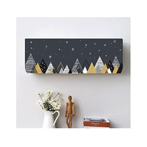 Image of DARSHANAM WORLD Beatiful Designer Ac Cover |Cutest Printed Air Conditioning Dust Cover For Indoor & All Type AC Split Covers |Colorfull Folding Designer Ac Cover (Black In White Triangle 1.5 Ton)