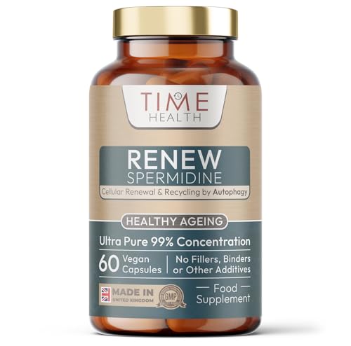 Renew - Spermidine - 99% Purity - Maximum Strength - 6.5mg x 60 Capsules - Longevity Support - GMP Standards - UK Made - Vegan (60 Count (Pack of 1))