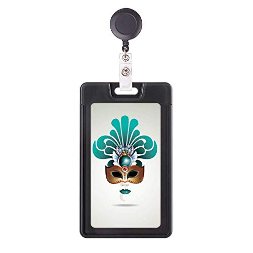 Porte-badge rétractable enrouleur badge entreprise masque cyan