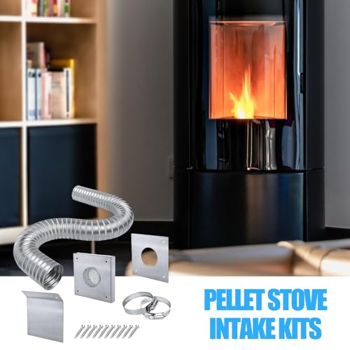 Kit toma de aire estufa pellets conducto ventilación chimenea hogar accesorio resistente calor 5