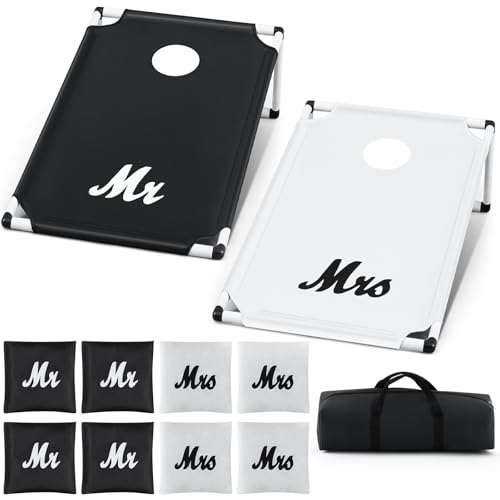 Lunmon Wedding Portable Cornhole Games Set, PVC...