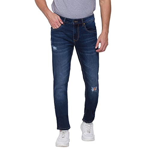 Image of Being Human Blue Skinny Straight Fit Men's Denims Clothing