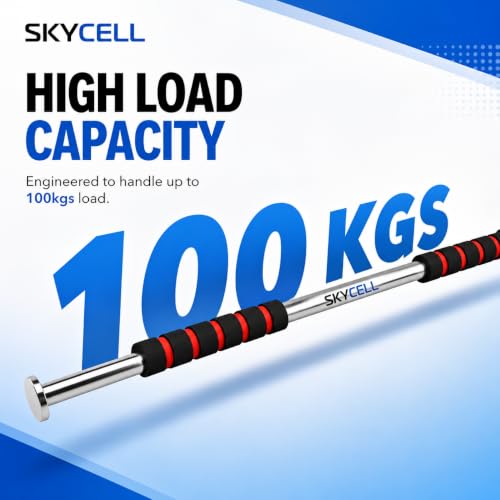 Image of SKYCELL Heavy Duty Door & Wall Mounted Pull Up Bar for Home Workout - Steel Coat Multi-Grip Pull-Up Bar EasyFit Alternative