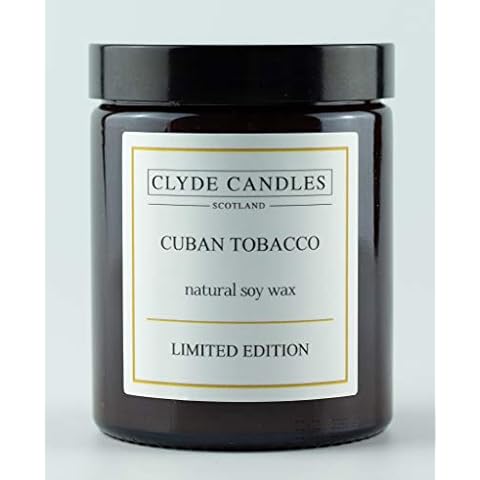 Cuban Tobacco Natural Soy Candle Amber Glass - Clyde Candles Limited Edition Cover
