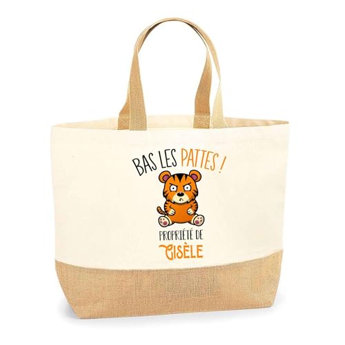 Sac jute Gisèle pour remplacer les cabas fragiles grand sac plage et courses