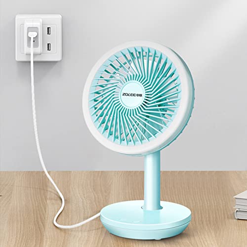 Ventilador de Escritorio Recargable de 2400 mAh con Luz LED de Techo para Camping 4