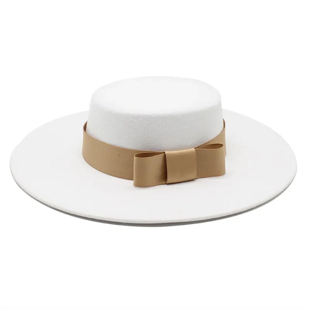 Cappello Fedora invernale da donna e da uomo, con visiera piatta, elegante, in feltro, per banchetto, abito da sposa