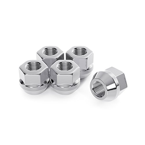 Image of StanceMagic 20pcs Open End Lug Nuts, Metric 12x1.25 Thread Size, 0.81 inch Length, Cone Conical Taper Acorn Seat, 19mm 3 /4 inch Hex Head, Compatible with Many Nissan Infiniti Subaru and More - Silver
