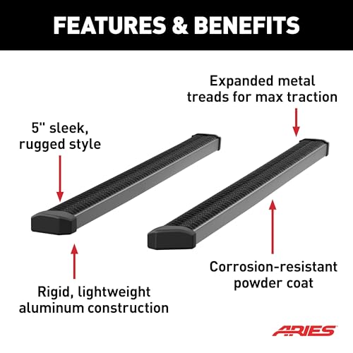 Estribos ARIES SlimGrip 5" x 78" aluminio negro miniatura 4