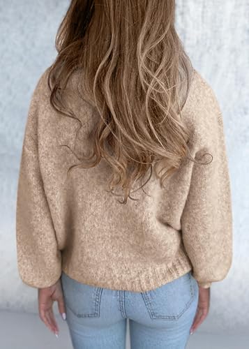 KIRUNDO Sweaters for Women Fall 2025 Oversized V Neck Cozy Cute Casual Long Sleeve Knit Pullover Trendy Winter Clothing2