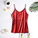 RWNHAA Women's Satin Camisole Sexy Lingerie Silk Satin Pajama Tank Tops V Neck Soft Spaghetti Strap Loose Sleepwear Babydoll Red
