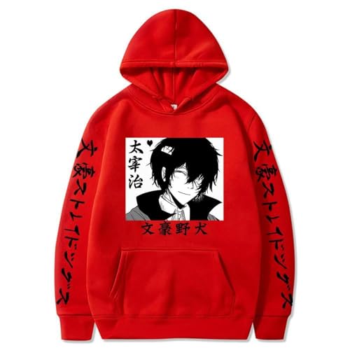 Colección Tokyo Manji - Hoodie Urbano Keisuke Baji X Kazutora Hanemiya, Algodón Mixto para Estilo Diario (Rojo,XXL)