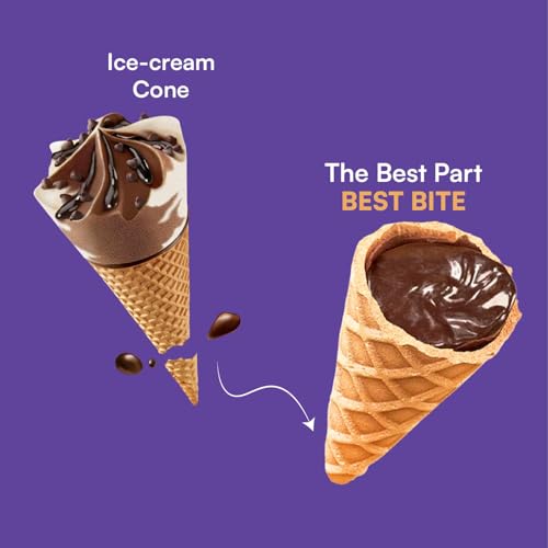 Image of Nova Nova Best Bite Choco Filled Cones | Belgian & Dark Chocolate - Assorted Pack of 6| 100% Eggless | No Added Preservatives (100g)