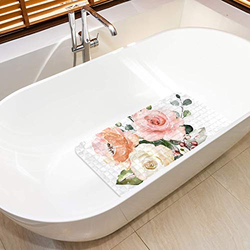 Alfombrilla para bañera Bennigiry de 37,5x68,5 cm con ventosas diseño hojas 6