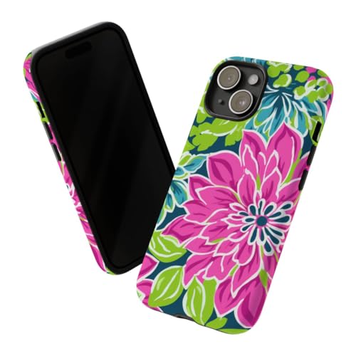 Coque iPhone 15 rigide mate : protégez des rayures avec style floral