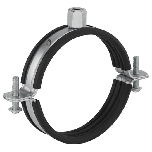 Easy Act Rohrschelle 300 mm mit Gummidichtung für Lüftungskanäle, Schraubrohrschelle aus verzinktem Stahl, Rohr Schelle mit M8/M10 Anschluss