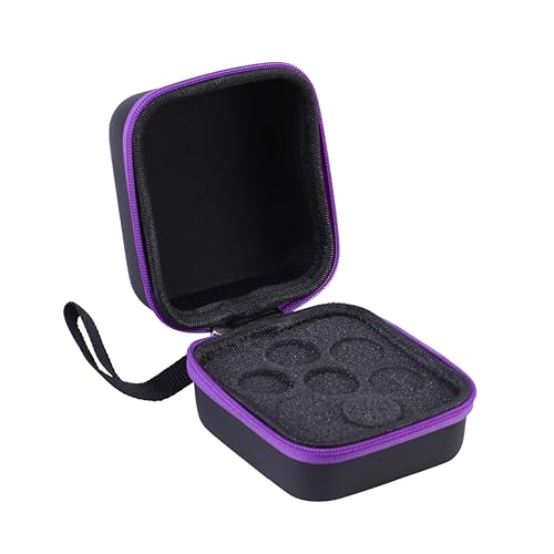 WRITWAA 1Pc Slot Essential Oils Storage Holder Case Capacity Shockproof Bag with Strong Zipper Travel Protection for Roller Bottles Purple