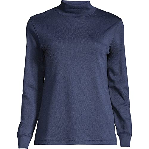 Lands' End Women's Long Sleeve American-Grown Supima Cotton Mock Turtleneck Shirt3