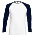 Fruit of the Loom Mens Long Sleeve Baseball T-Shirt (XL) (White/Black)