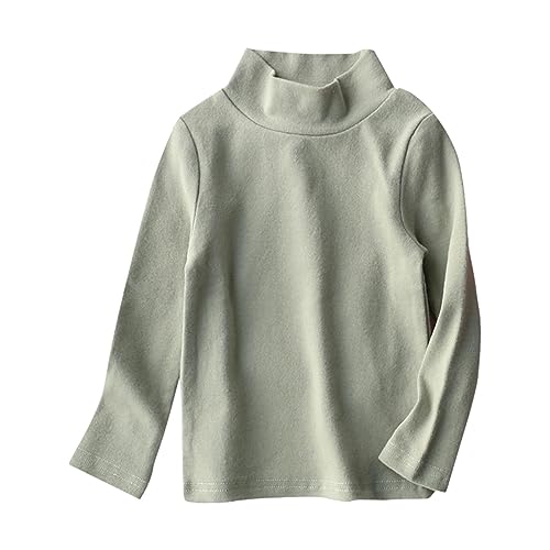 Little Boys Girls Basic Long Sleeve Turtleneck Shirts Plain Soft Cotton Causal Tops Fall Stretch Slim Fit Thermal Shirts