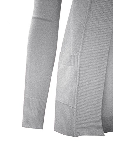 Image of Cielo Women's Solid Basic Open Front Pockets Knit Sweater Cardigan