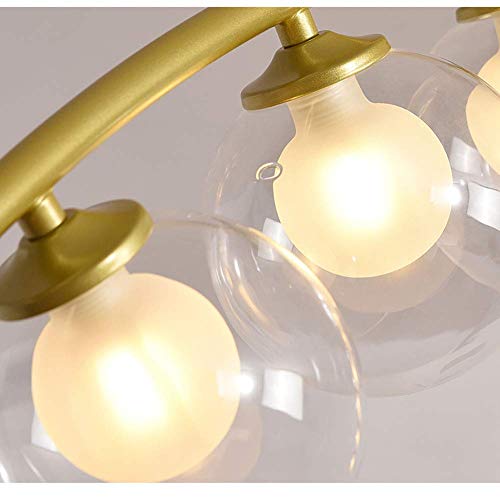 Candelabro 8 luces de techo dorado Sputnik de 3 luces con cubierta transparente 3