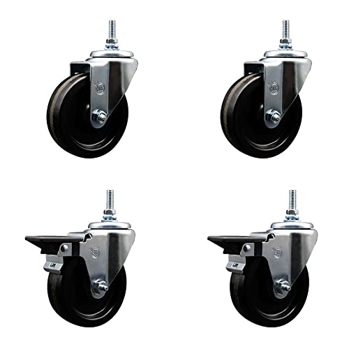 Phenolic Swivel Threaded Stem Caster Set of 4 w/4