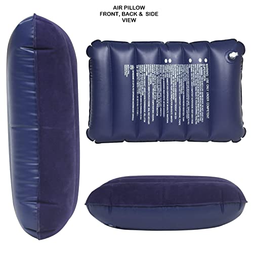Image of SRZ Samrukzone Air Pillow Inflatable, Foldable, Soft Velvet Travel Pillow with Anti-air Lock Valve - 43 cm x 28 cm (Pack of 1) (Small)