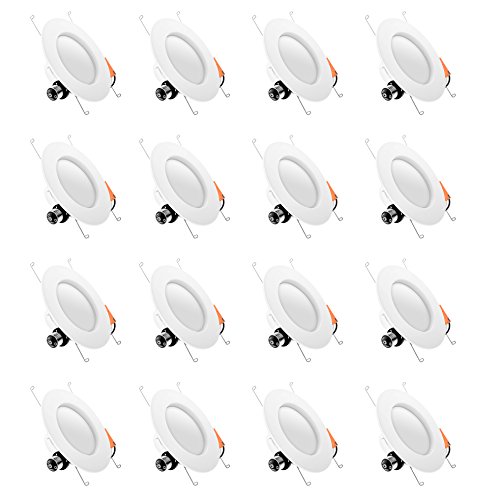 HyperSelect 6 inch LED Downlight (5 inch Compatible), 14W (75W Replacement), Retrofit LED Recessed Lighting Fixture, 4000K (Daylight Glow), CRI80+, LED Ceiling Light (16 Pack)