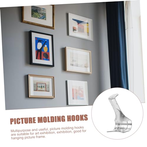 Image of ORFOFE 50pcs Heavy Duty Picture Rail Hooks Sturdy Picture Molding Hanging Hooks for Art Displays Easy Installation for Exhibitions and Home Decor