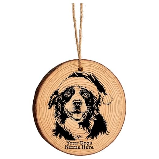 Barkside Studio Personalized Appenzeller Sennenhund Dog Christmas Ornament, Wood, Santa Hat Design, Custom Name, Rustic Pine, Round, 4x4x0.25 Inches, Handcrafted