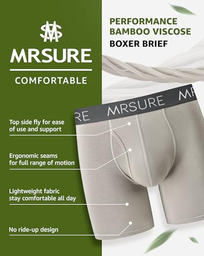 MrSure Men's Underwear Boxer Briefs Multipack with Breathable Moisture-Wicking Comfort and Assorted Colors (7 Pack)3