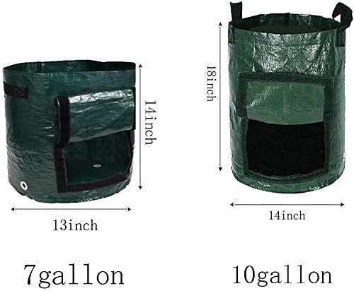 Potato-Grow-Bags,2 Pack 10 Gallon Garden Vegetable Planter With Handles&Access Flap For Vegetables,Tomato,Carrot, Onion,Fruits,Potatoes-Growing-Containers,Ventilated Plants Planting Bag #TOP4