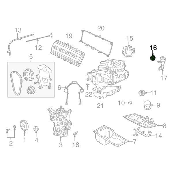 Mopar 5311, 2372 – ca, motor Tapón de llenado de aceite