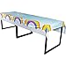 Juvale Rainbow Tablecloth - Durable Disposable Plastic Party Table Cover for Colorful Birthday Party Table Decorations & Vibrant Rainbow Decorations - 3-Pack, 54 x 108 in