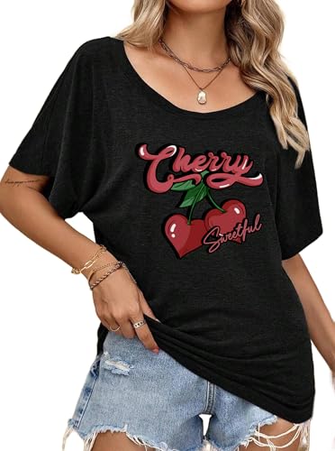Image of Hilinker Womens Sexy Off The Shoulder Tops Short Batwing Sleeve T Shirt Oversized Casual Tee