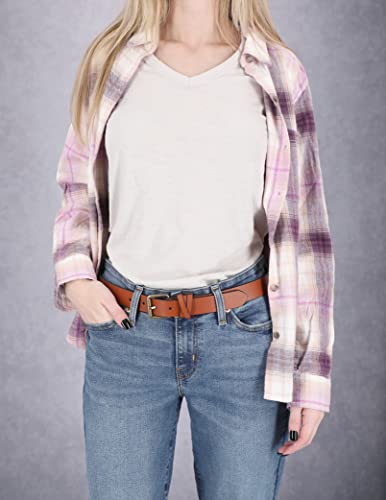 Timberland Women's Casual Leather Belt For Jeans, Brown (Criss Cross), Large (33-37) #TOP2