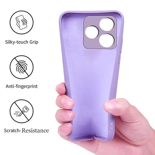 Image of A rtistque Liquid Silicone Back Cover Case for Realme C51 Shockproof TPU Soft Flexible with Camera Protection - Purple