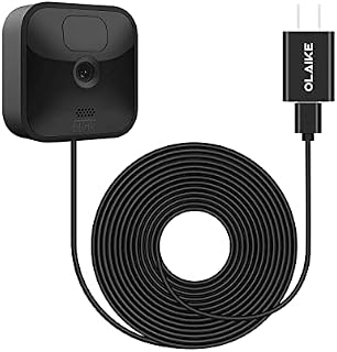 OLAIKE Weatherproof Power Micro USB Cable with Charger Adapter(1 Pack) for Blink Outdoor Indoor Camera & Blink XT/XT2 Camera,16ft/5m Long Cord Power Continuously Supply for Blink Camera, Black