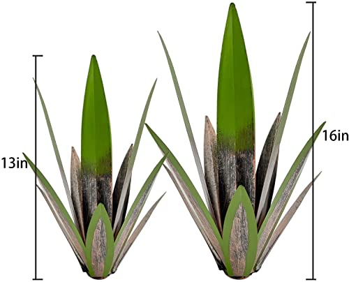 2Pcs Tequila Rustic The Latest In 2022 Sculpture Metal Agave Plant Home Decor Rustic Hand Painted Metal Agave Garden Ornaments Outdoor Decor Figurines Home Yard Decorations Lawn Ornaments (Style 3) #TOP1